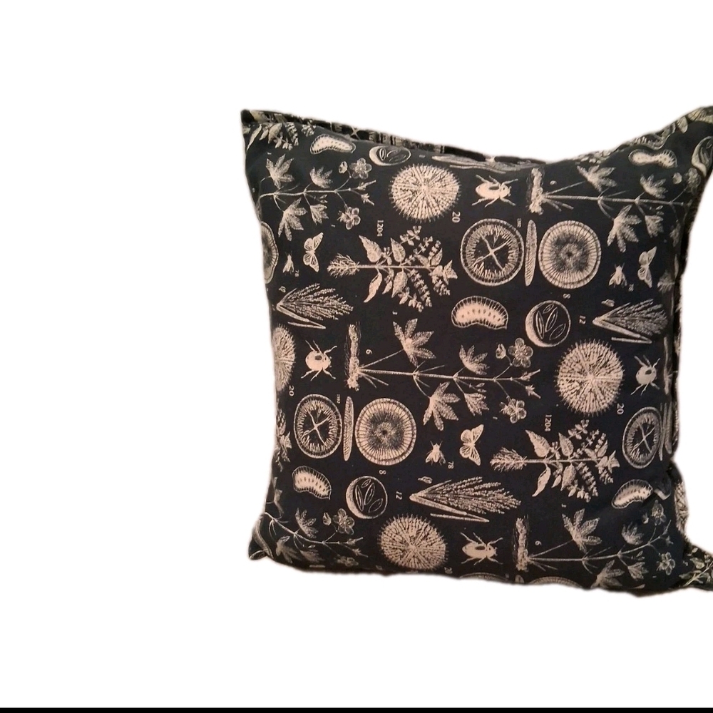 Elegant Black and White Patterned Throw Pillow